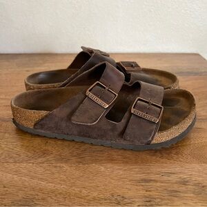 BIRKENSTOCK ARIZONA OILED HABANA LEATHER SANDALS SIZE 38 7